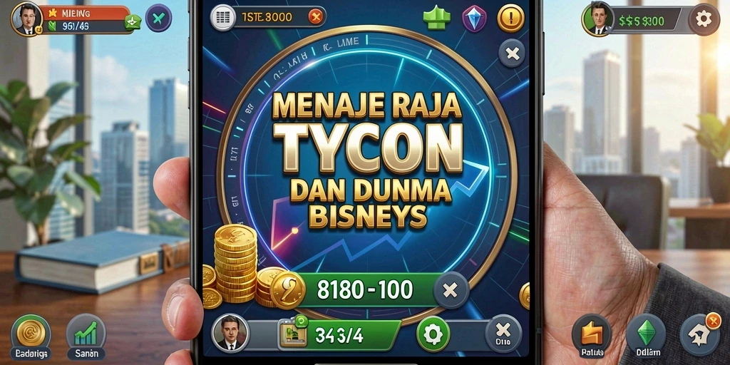 Screenshot gameplay 8180 menunjukkan pengelolaan bisnis yang dinamis.