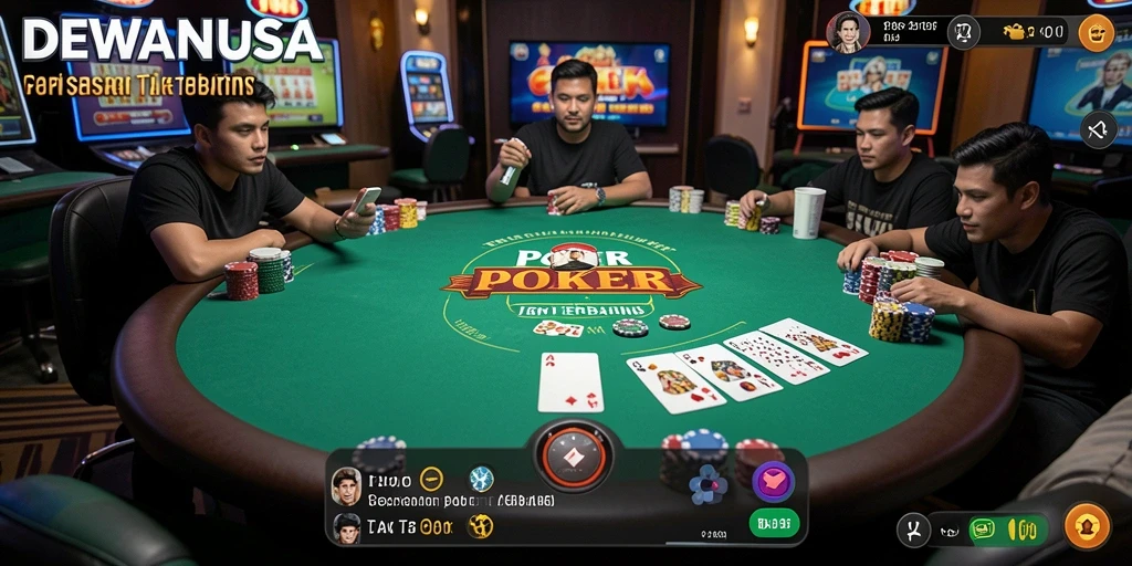 Tampilan menarik dari permainan Poker di DEWANUSA.