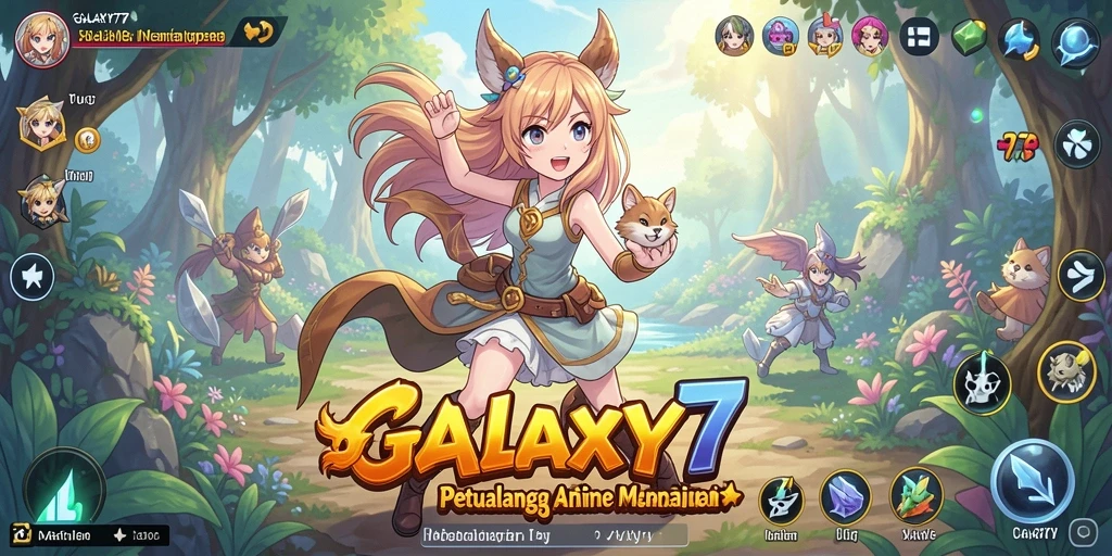 Tangkapan layar dari gameplay seru GALAXY77 dengan karakter anime yang menarik.