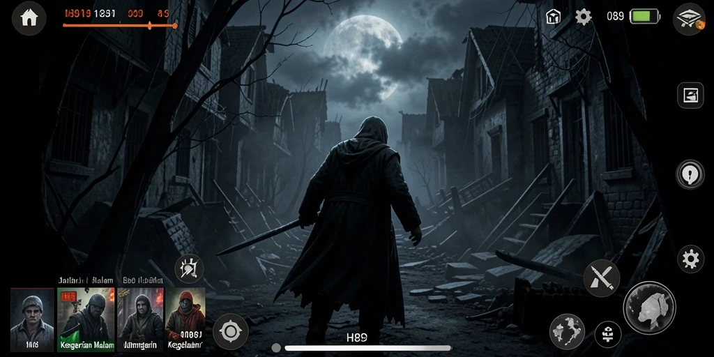 Gameplay H89 yang menegangkan dan penuh misteri di kegelapan.