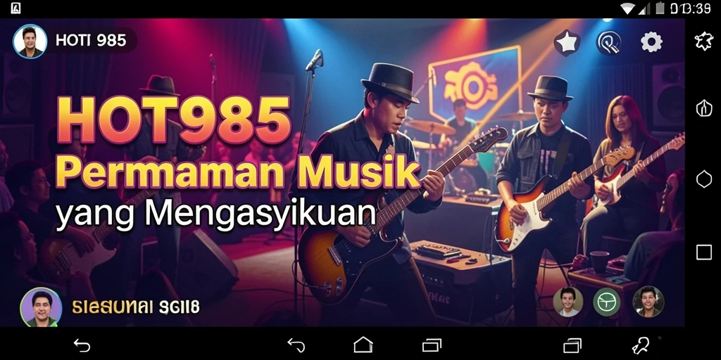 Screenshot permainan HOT985 menampilkan pemain menikmati musik secara interaktif.