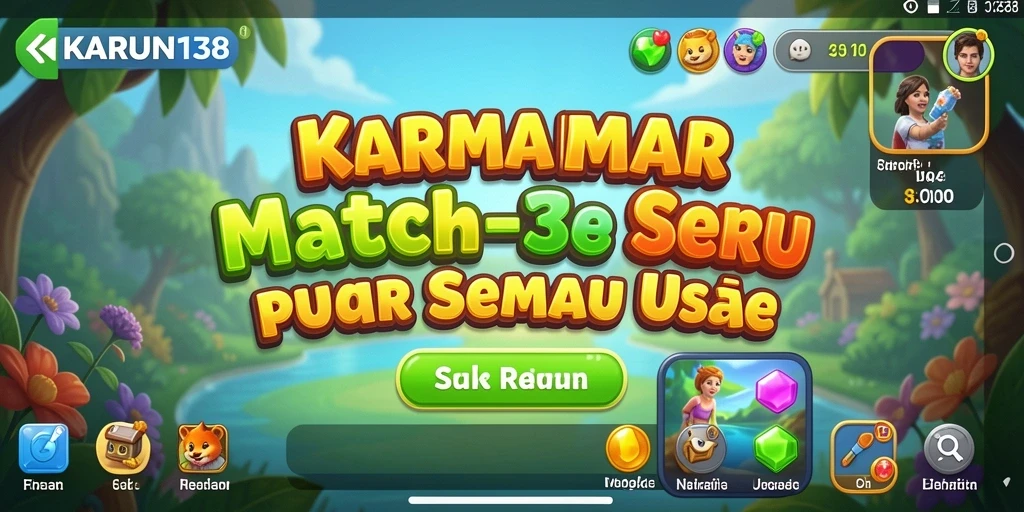 Tangkapan layar KARUN138 menampilkan gameplay Match-3 yang menarik.