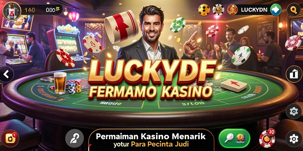 Screenshot utama LUCKYDF memperlihatkan gameplay kasino yang mengasyikkan.