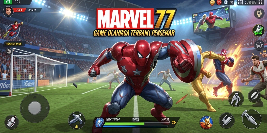 Tampilan gameplay yang dinamis dan menantang dari MARVEL77.