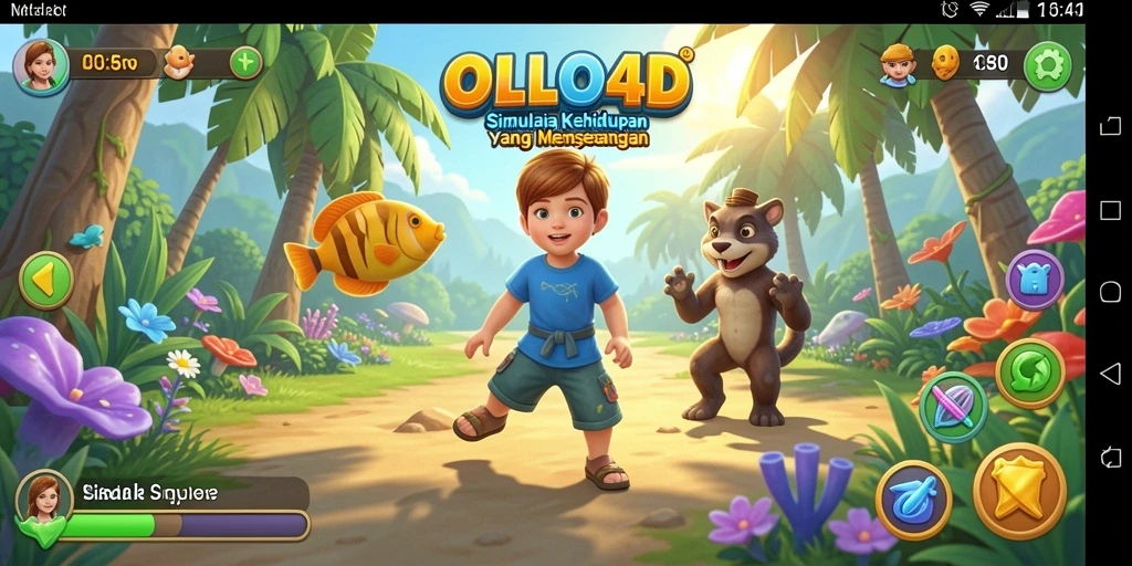 Screenshot gameplay OLLO4D menampilkan momen interaksi karakter yang menarik.
