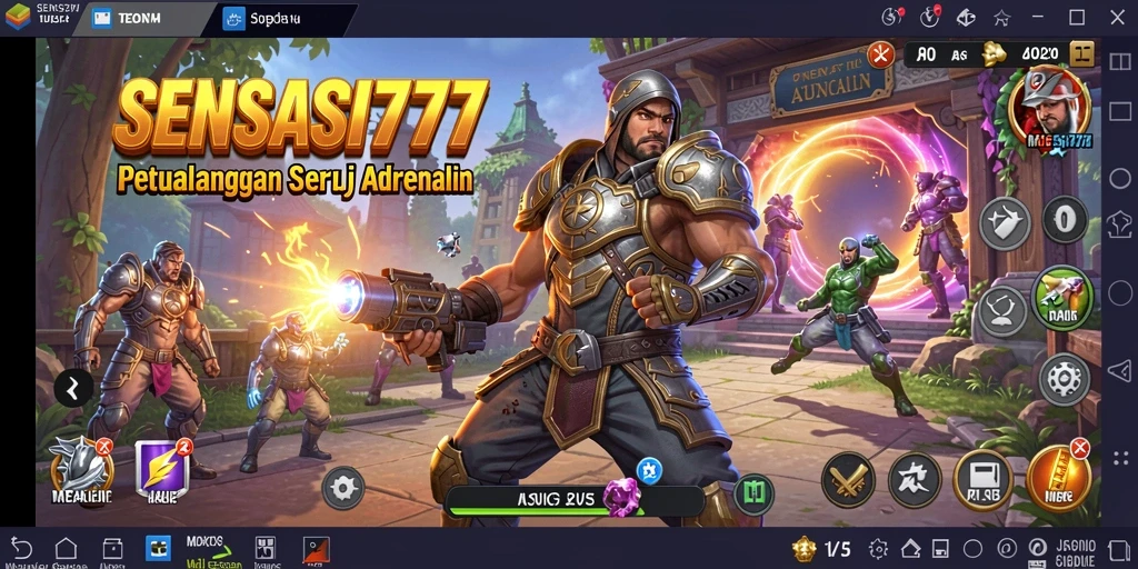 Screenshot menunjukkan aksi seru dalam petualangan SENSASI777.