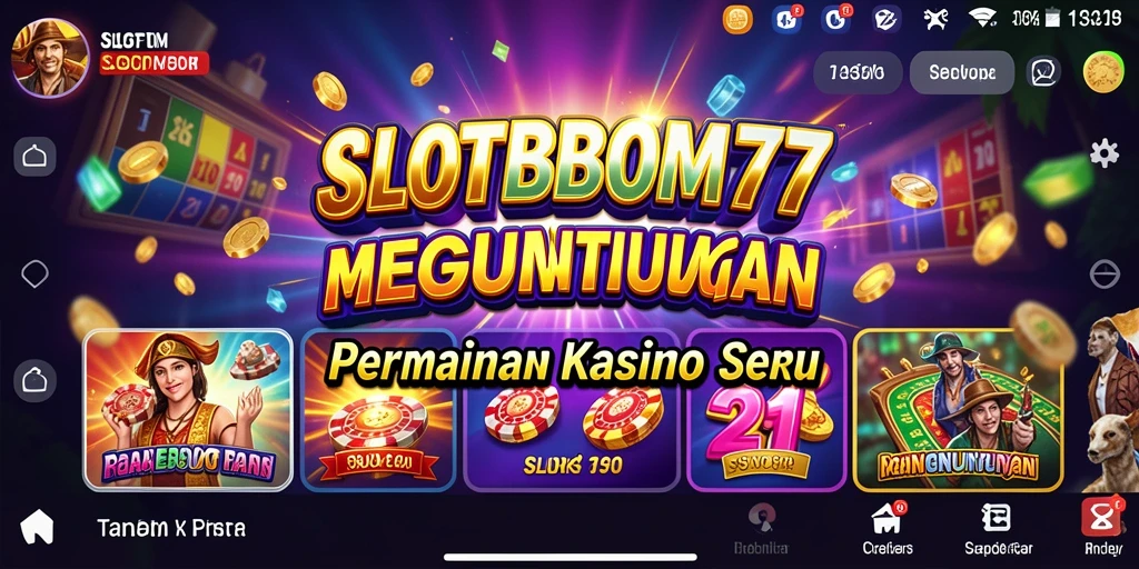 Screenshot gameplay SLOTBOM77 menampilkan keseruan permainan Kasino.