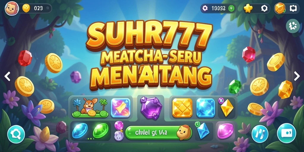 Tampilan gameplay menantang dari SUHU777 dengan aksi Match-3 yang seru.
