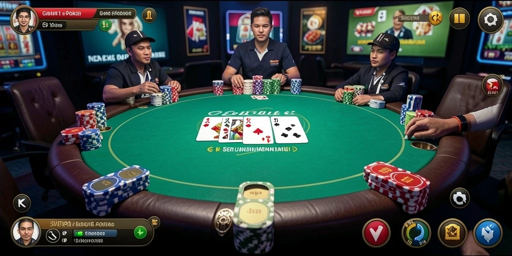 Tampilan gameplay Poker yang menarik di SVIP1.
