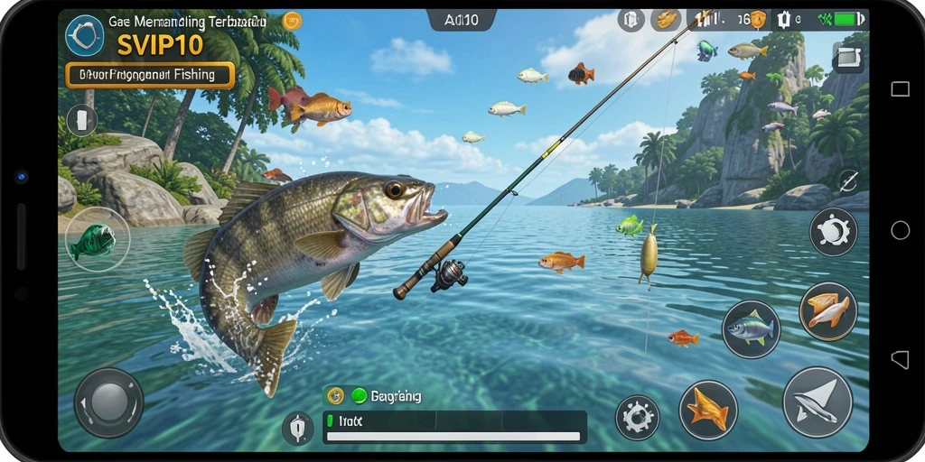 Tampilan gameplay SVIP10 yang menampilkan pengalaman memancing yang seru.