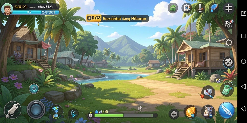 Tangkapan layar TGER123 menunjukkan gameplay yang ceria dan interaktif.