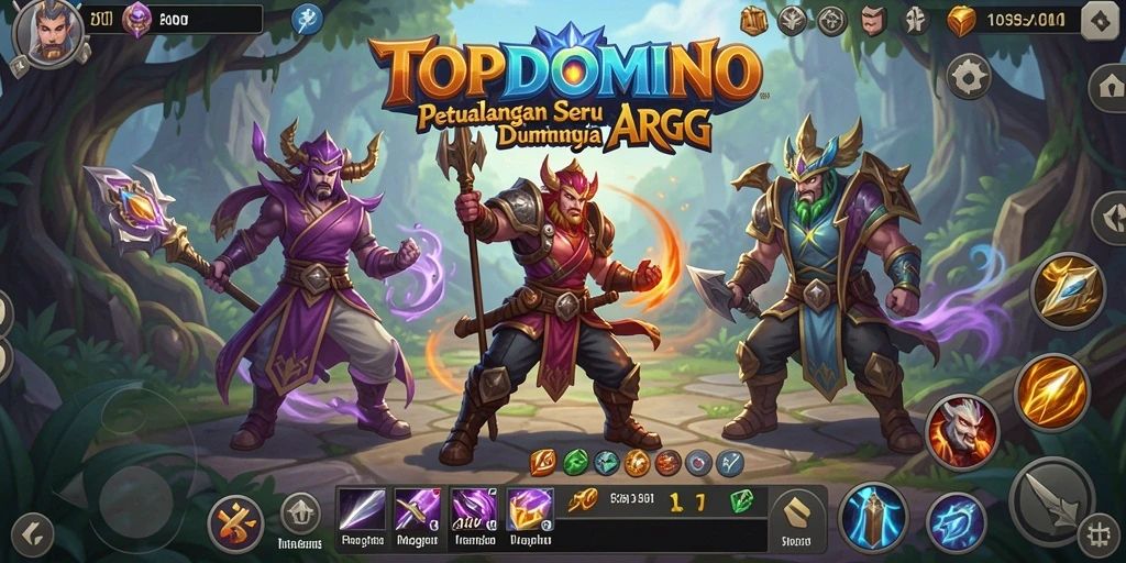 Tampilan gameplay seru dalam TOPDOMINO penuh aksi dan petualangan.
