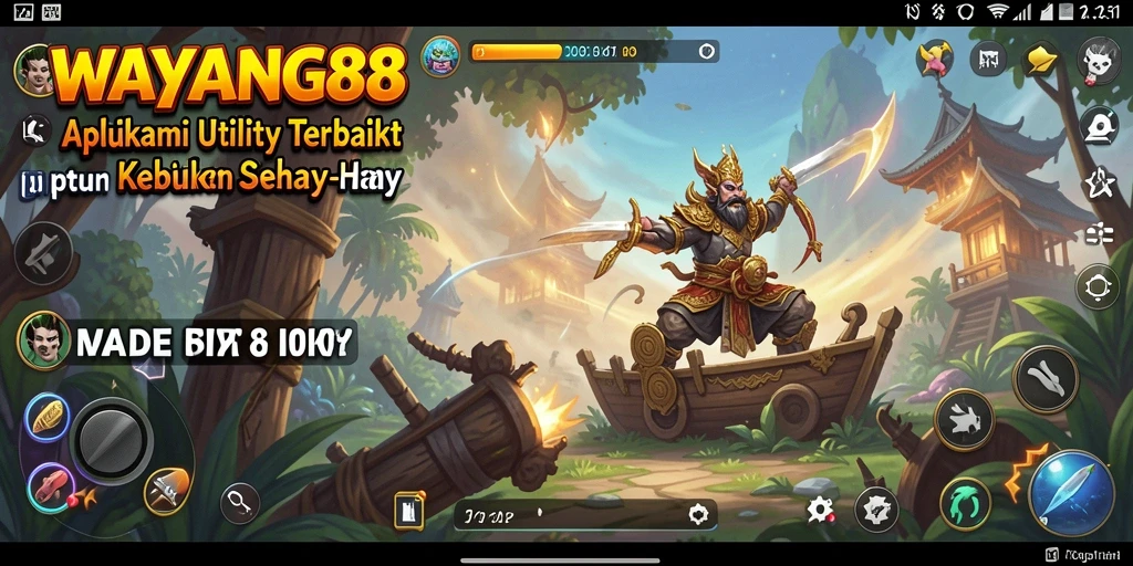 Tampilan hasil layar utama aplikasi WAYANG88 dengan fitur Utility